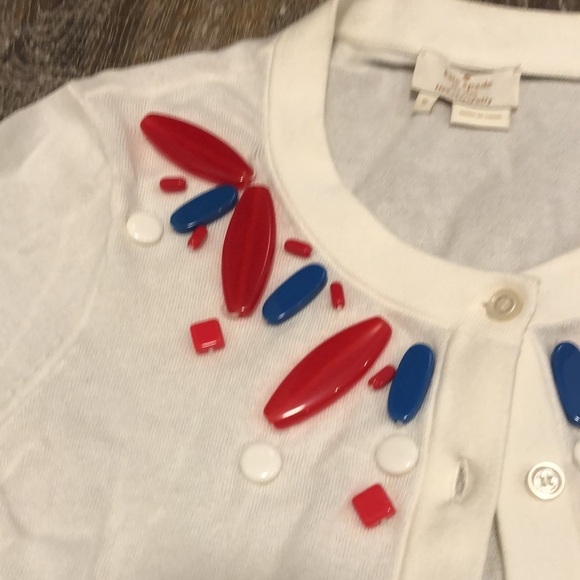 Kate Spade Embellished Retro Summer Cardigan S - Picture 3 of 6